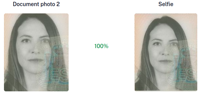 ID photo vs Selfie Biometry tab