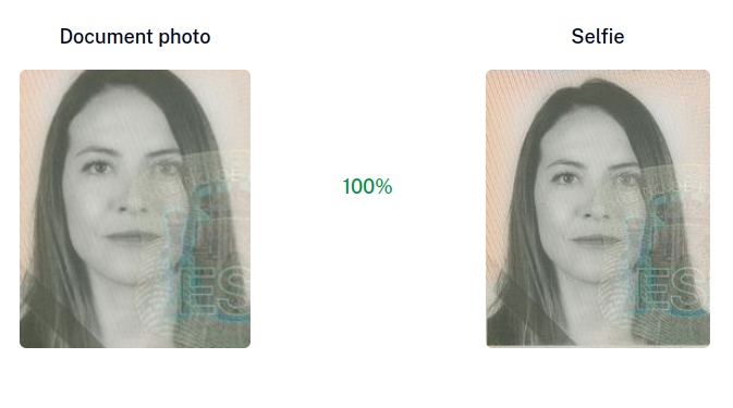 ID photo vs Selfie Biometry tab