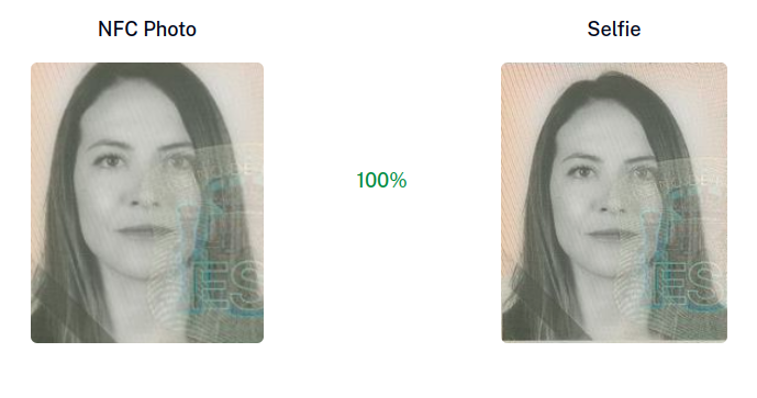 NFC photo vs Selfie Biometry tab
