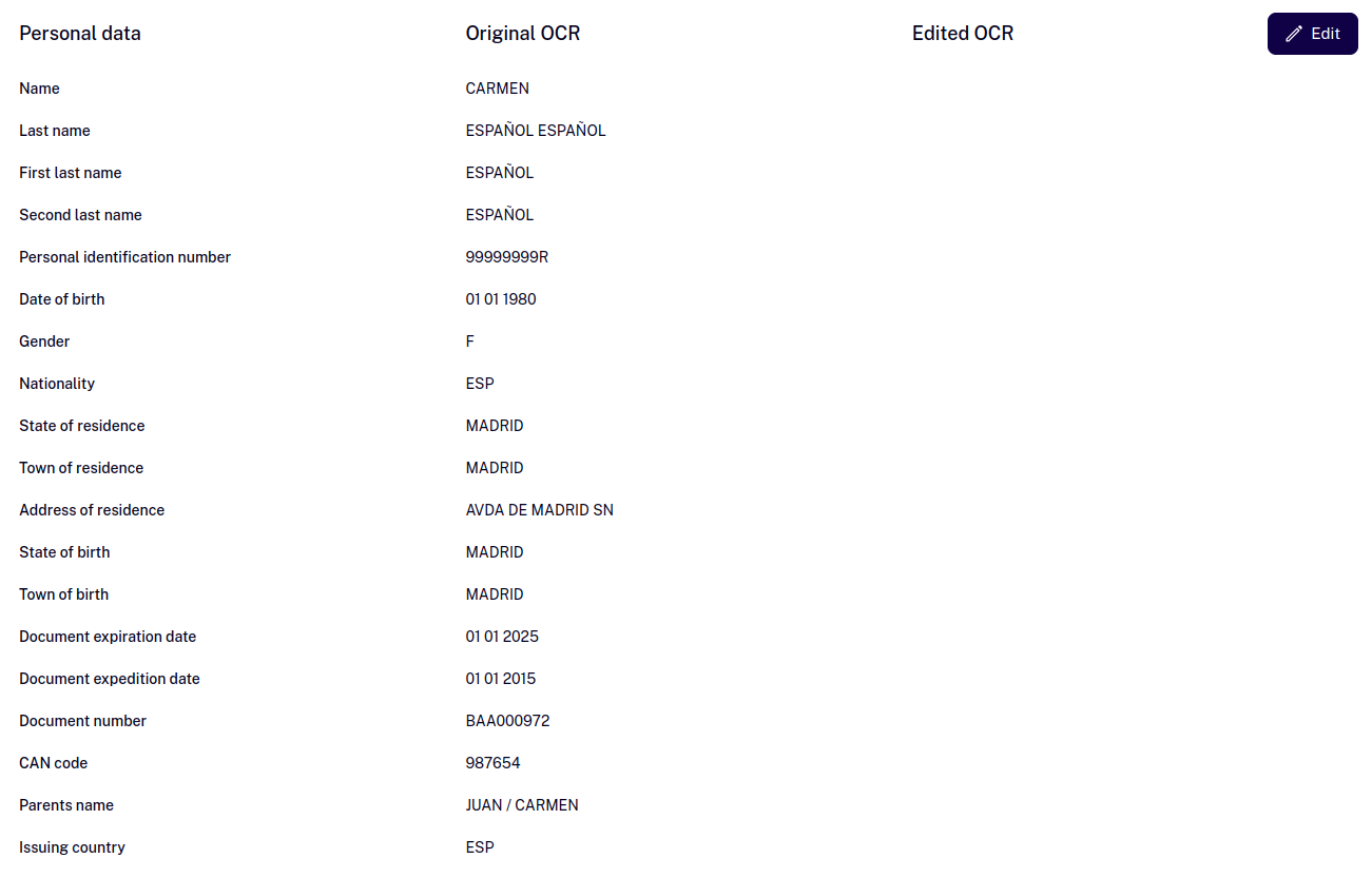 OCR Document tab