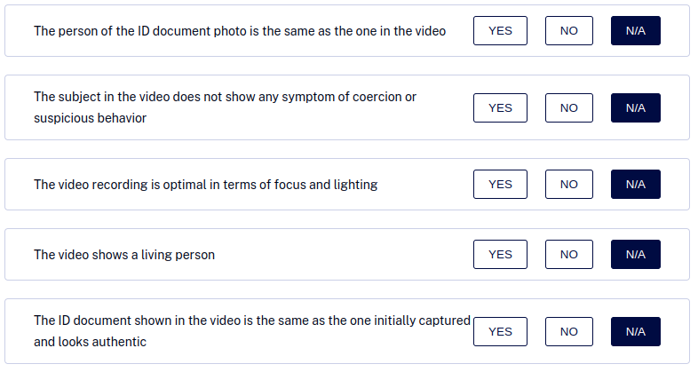 Video Form Biometry tab